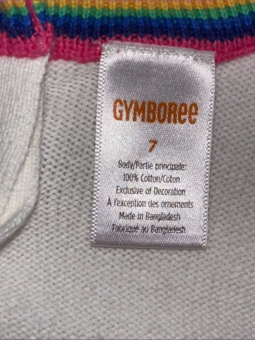 Gymboree Girls Embroidered Paint Sweater Future Artist Ivory Rainbow Size 7
